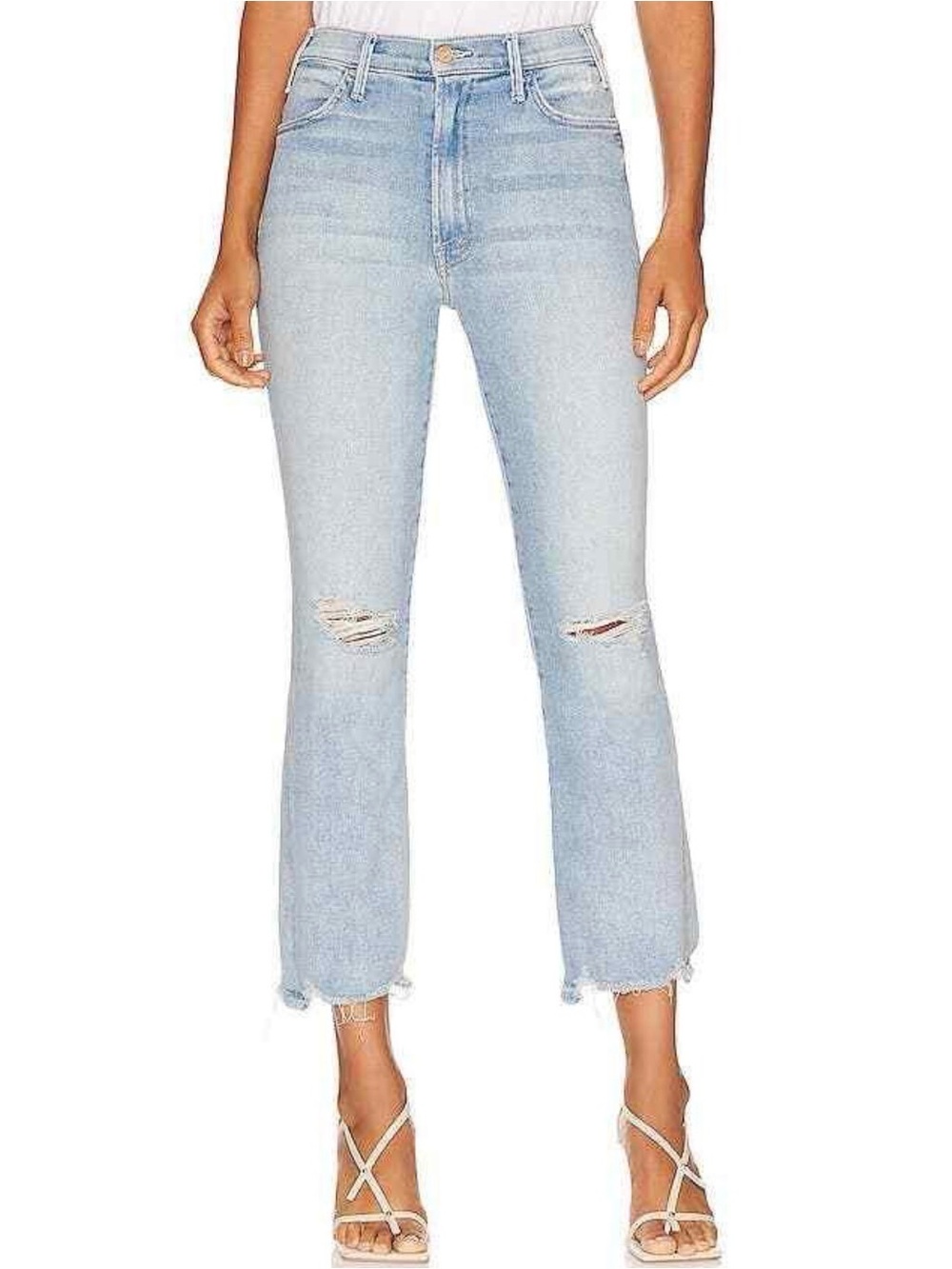 MOTHER Insider Crop Step Fray Jeans - color Free Hugs Size 27
